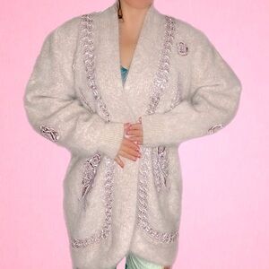 🌷 Unique Int’l 🌷 Angora Wool Vintage Sweater Jacket